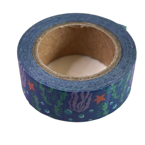 Underwater Blue Washi Tape Papercraft Scrapbook Planner School Decorative u - Picture 2 of 2